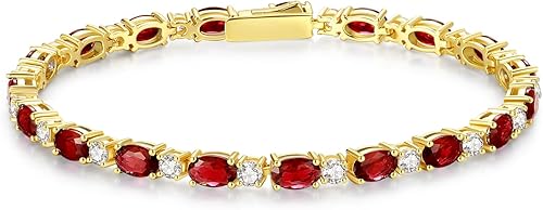 FANCIME Pulseras de plata de ley chapada en oro de 14 quilates, pulseras de tenis de plata de ley de 0.157 pulgadas, pulseras de oro, pulseras de