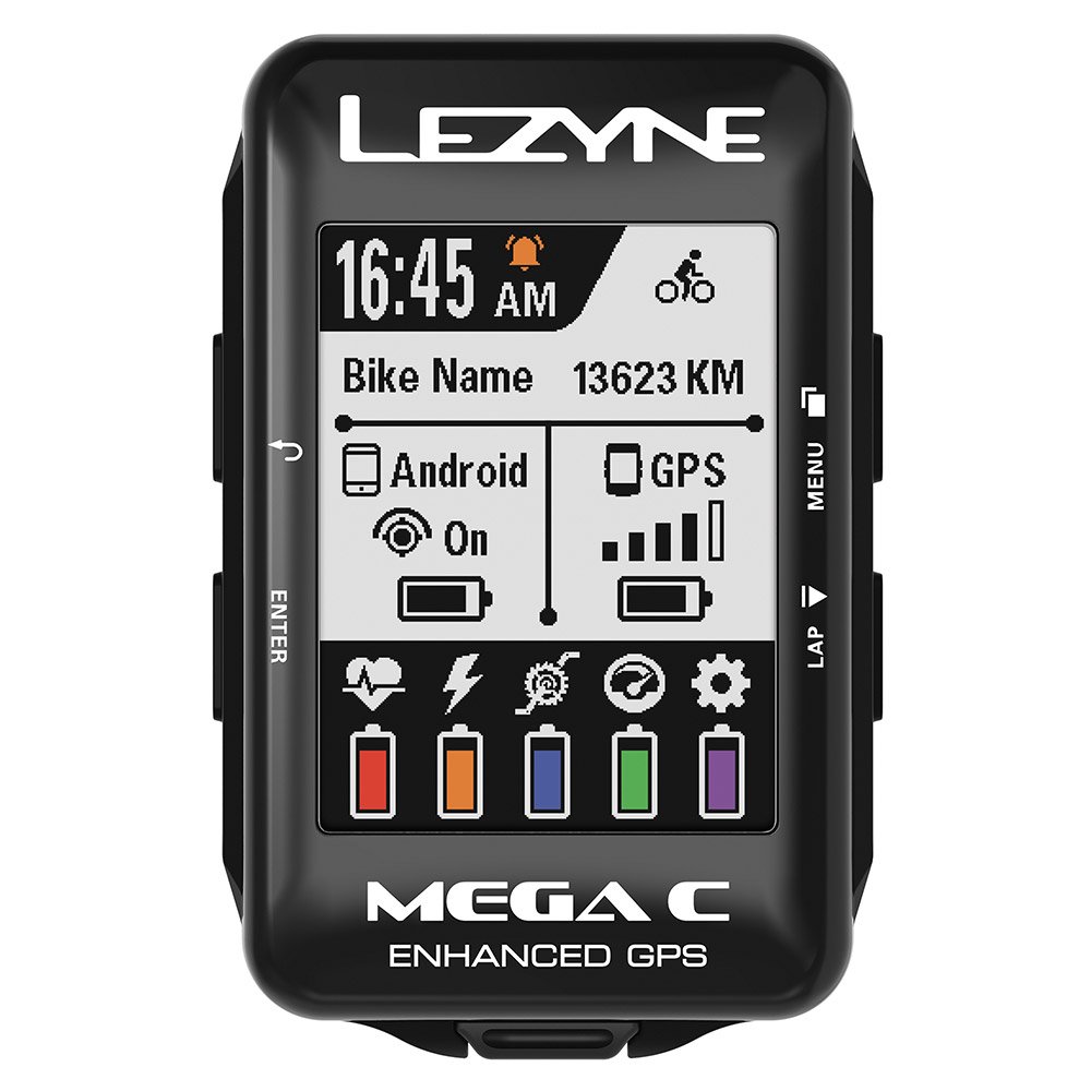 レザイン(LEZYNE) メガカラーGPS サイクルコンピュータ 日本語対応 2.2インチ超高画質カラー大画面 ブラック 【日本正規品/2年間保証】 ブラック(レギュラー)