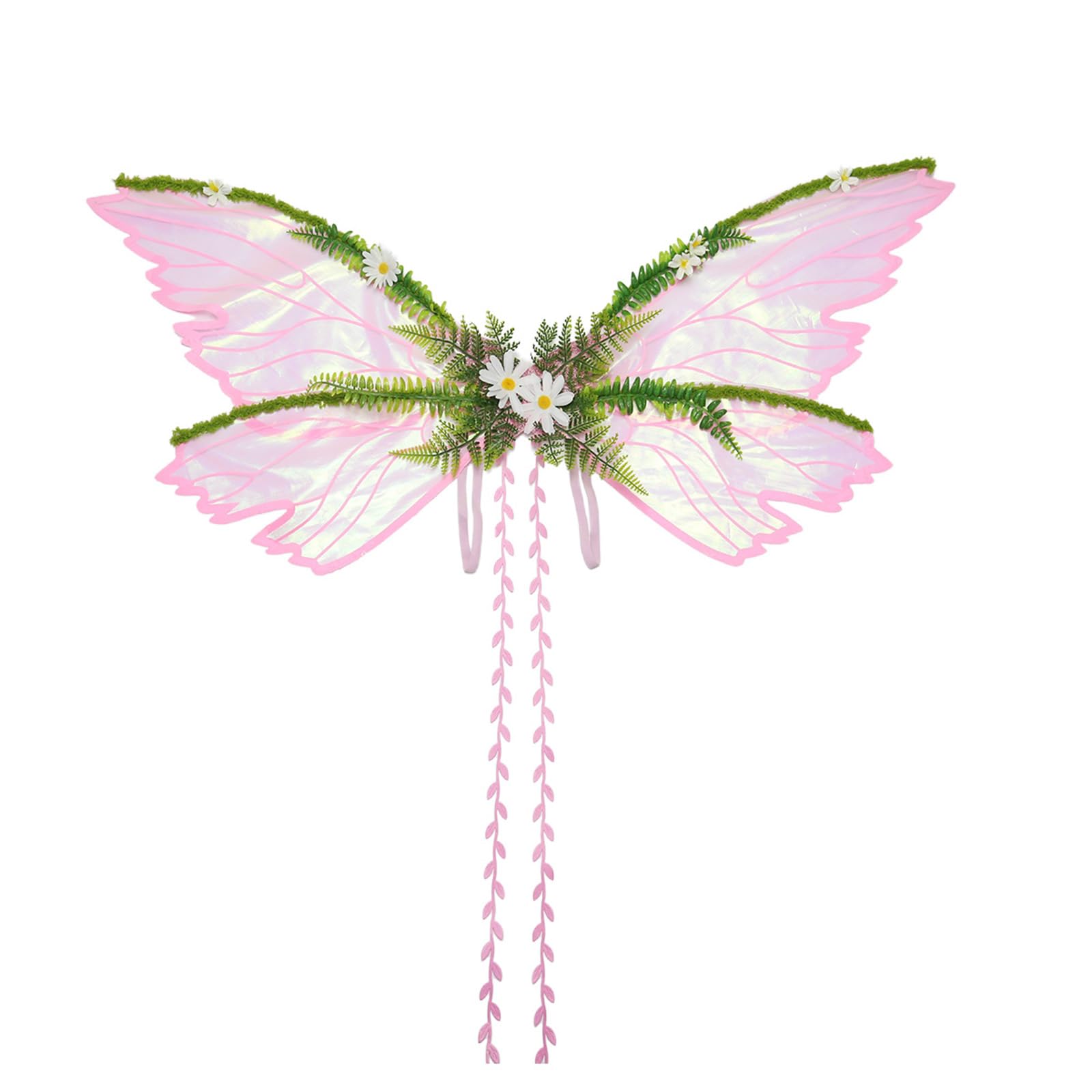 Gliswaieuznd Fairy Wings for Adult Women Elf Butterfly Wings Forest Nature Fairy Costume Accessory for Halloween Cosplay Renaissance Wedding Photo Shoot (Pink, One Size)