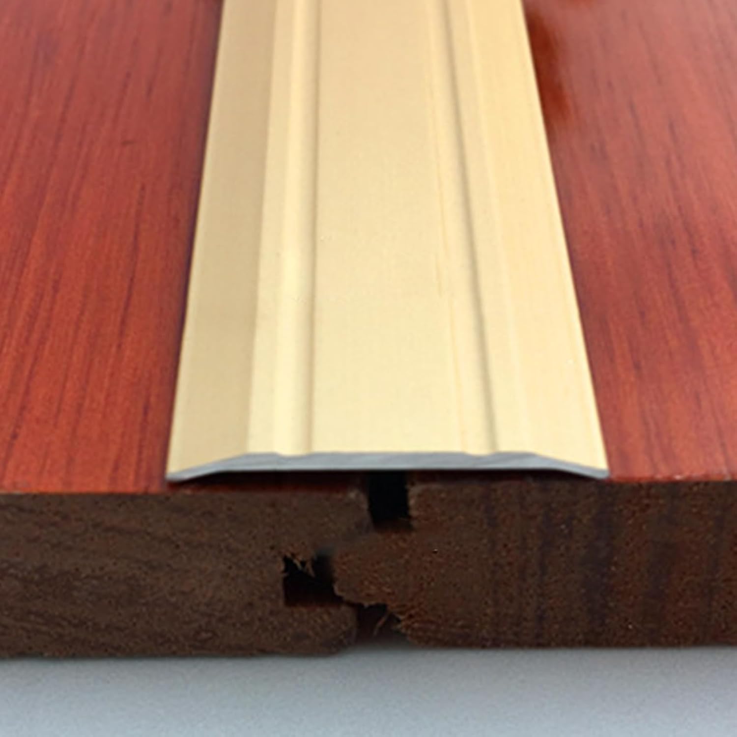 Threshold Strip Metal Transition Strip for Flooring 32 36 48 72 Inch, Interior Exterior Door Threshold Wood to Tile Aluminum Edge Banding, Doorway Red(Gold L 36in/91cm)