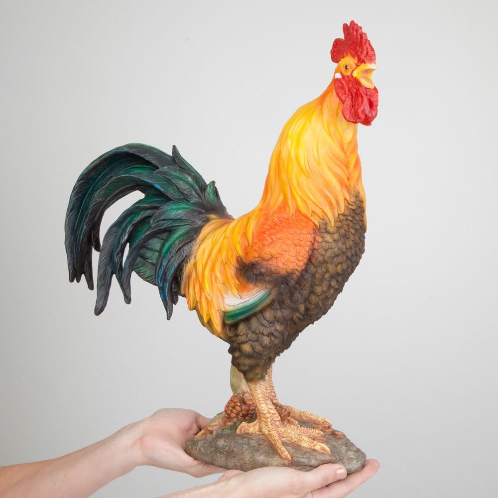 Bits and Pieces - Life Sized Decorative Rooster Statue for Your Garden, Lawn or Patio - Waterproof Garden Décor - Farm Animal Collectibles - 18" Tall