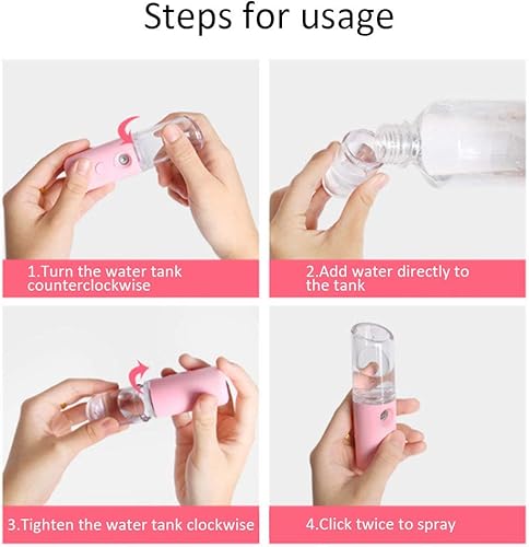 Miniatura 7 de Rociador de niebla Atomizador de cara, 0.8 fl oz Mini Portátil Facial Piel Hidratante Spray Belleza Hidratante Herramienta ()