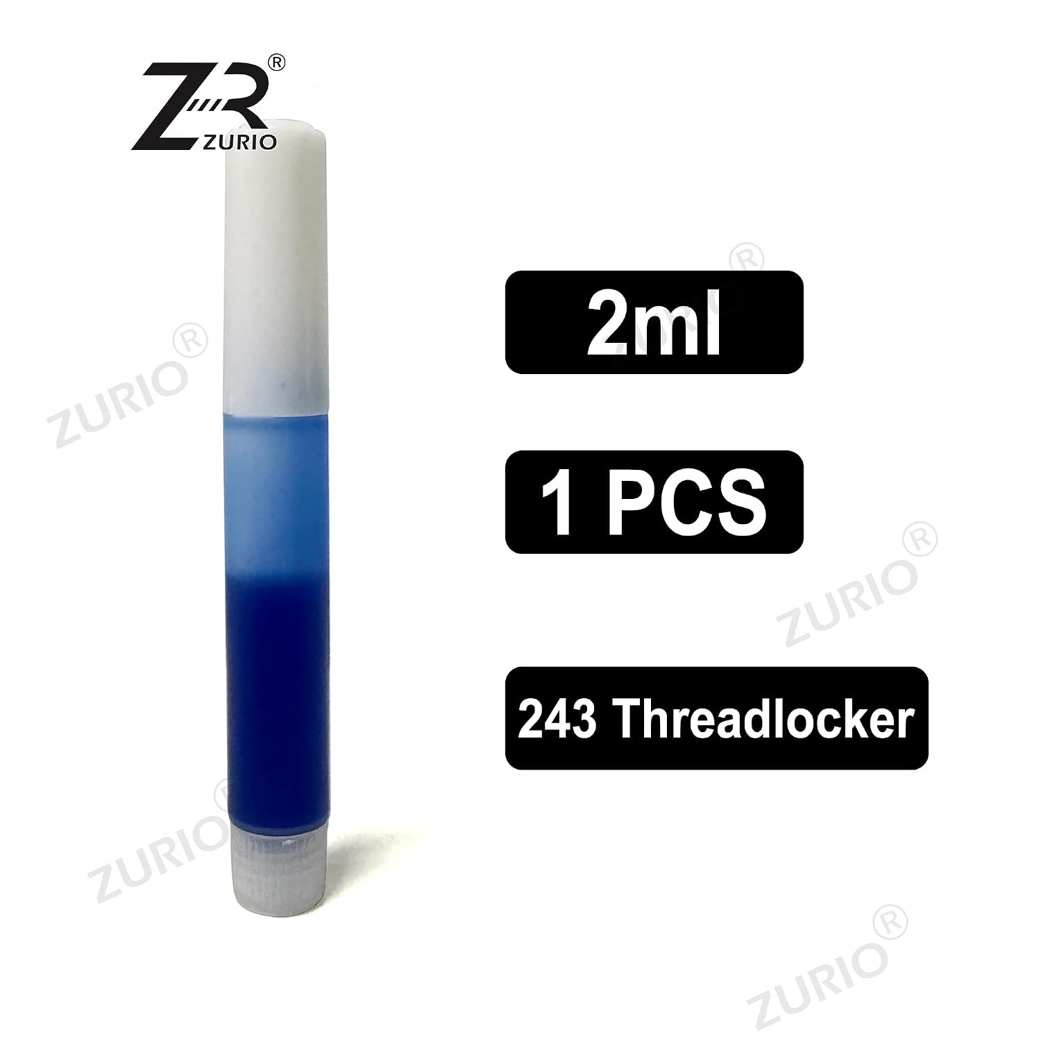 Zurio Blue Threadlocker Medium Strength 2ml for Motorcycle Bolts Pack of 5
