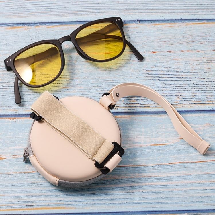 elbme® folding sunglasses round storage bag air cushion shape glasses case