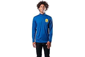 Warriors Merch: NBA Quarter Zip Long Sleeve T-Shirt