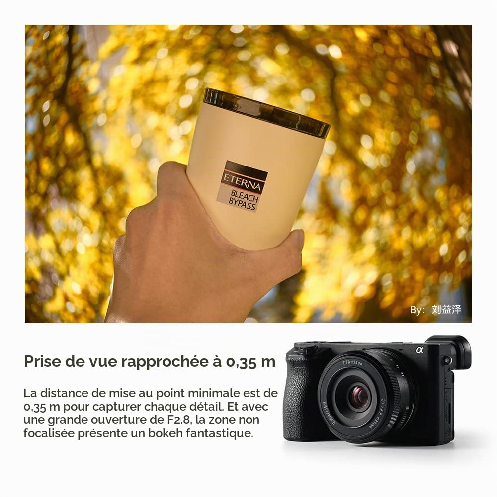 TTArtisan AF 27 mm F2.8 Objectif de mise au point automatique APS-C compatible avec les appareils photo sans miroir Sony E-Mount A5000 A5100 A6000 A6100 A6300 A6400 A6500 A6600 NEX-3 NEX-3N NEX-3R NEX