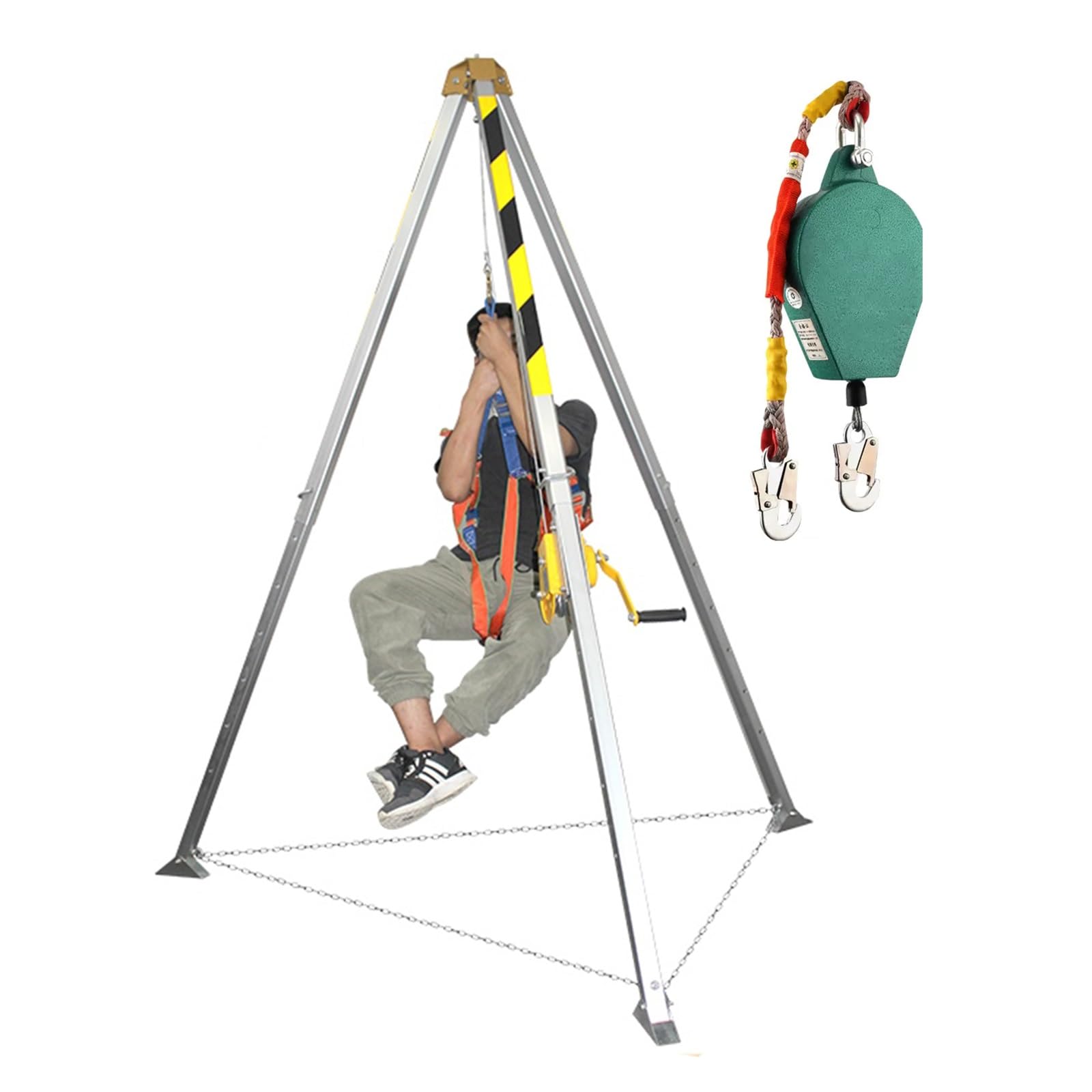 BYFSRUS Sewer Confined Space Tripod, Economy Rescue Lifting Tripod with Self-Lock Device, for Manhole, Cable Trench, Wells Flue and Underground Pipes, Min Load 400lbs (Size : 2600LBS Winc
