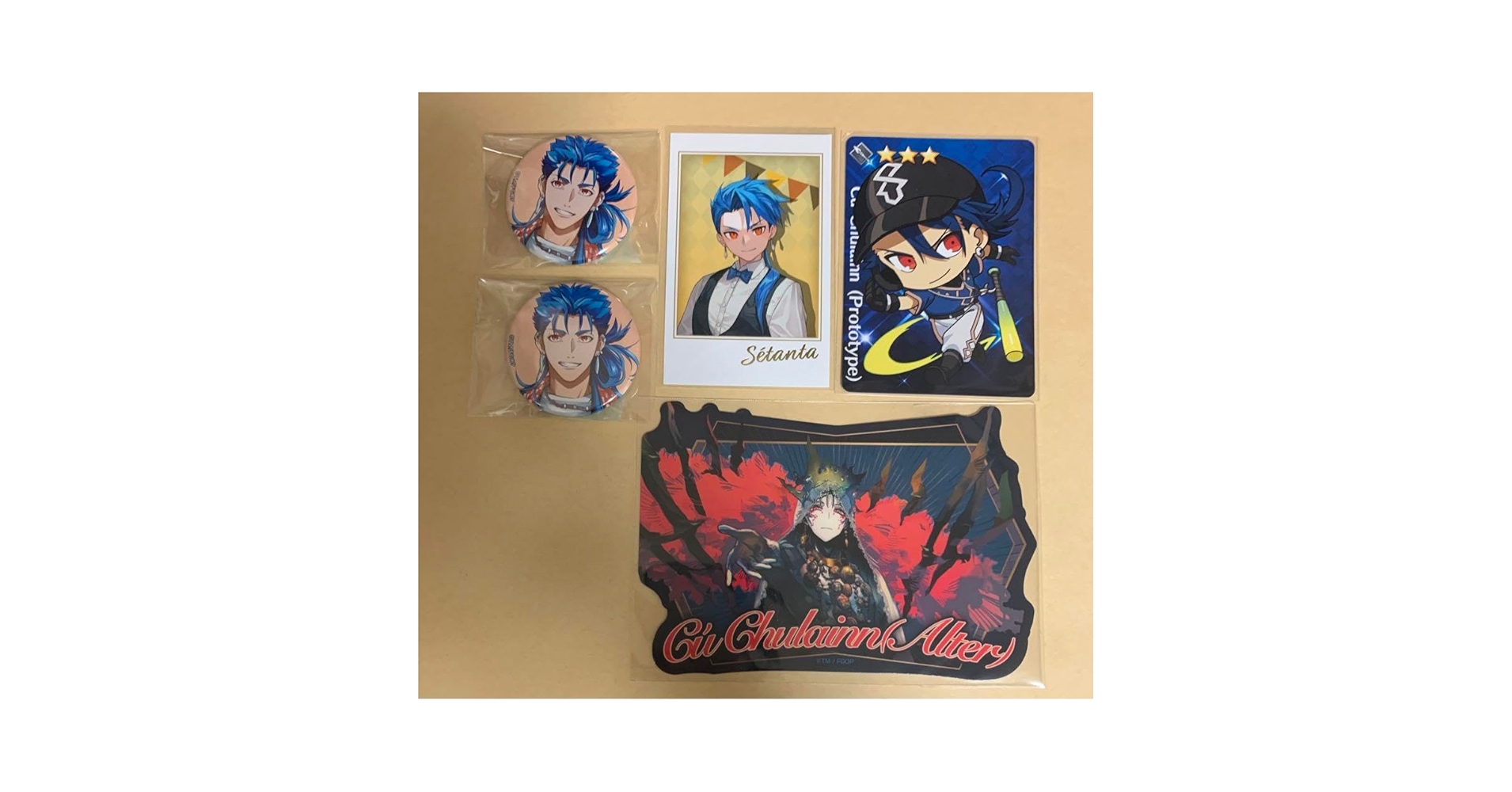Fate fgo DINING ランサー　クーフーリン　缶バッジ　　レアルタヌア Fate fgo DINING ランサー クーフーリン 缶バッジ レアルタヌア