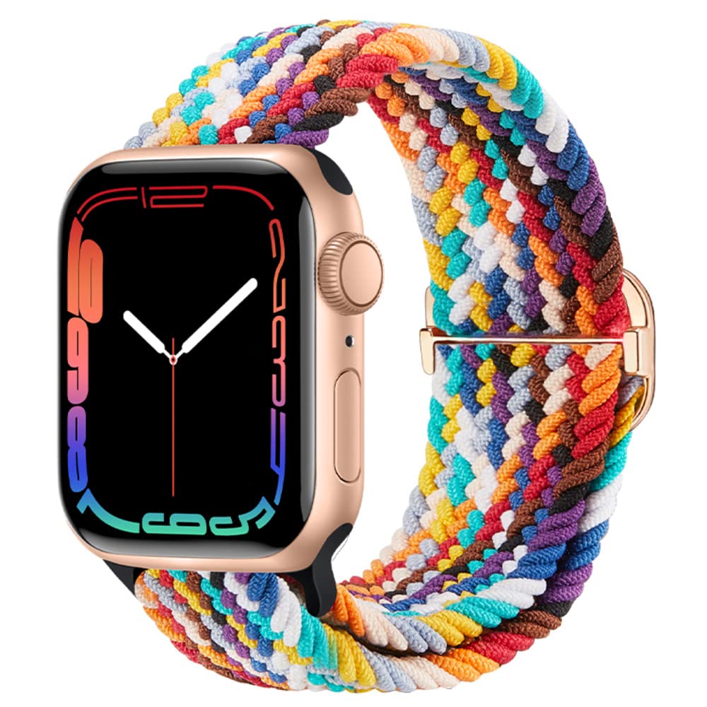 Nylon Weave Elastic Watch Strap Compatible with Apple Watch for Unisex-Adult 38mm 40mm 41mm and 42mm 44mm 45mm 49mm