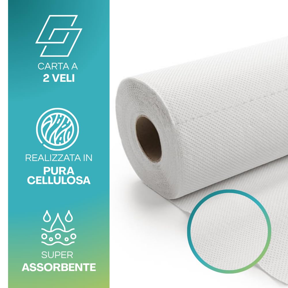 Virsus Rotolo 75 Carta Lettino 12 pz Lenzuolini Lenzuolino Medici per massaggio estetista e terapie altezza 60 cm 2 veli medico