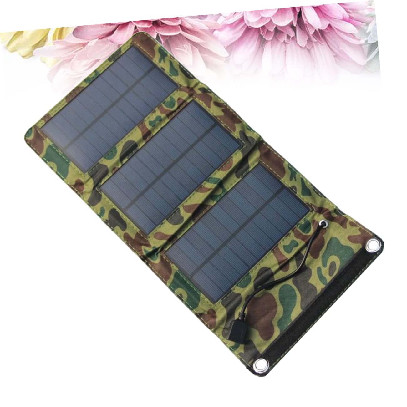 POPETPOP Foldable Solar Panel Charger Portable Design for Outdoor Camping Hiking and Emergency Use Efficient USB Output for Phones Tablets and More Camouflage
