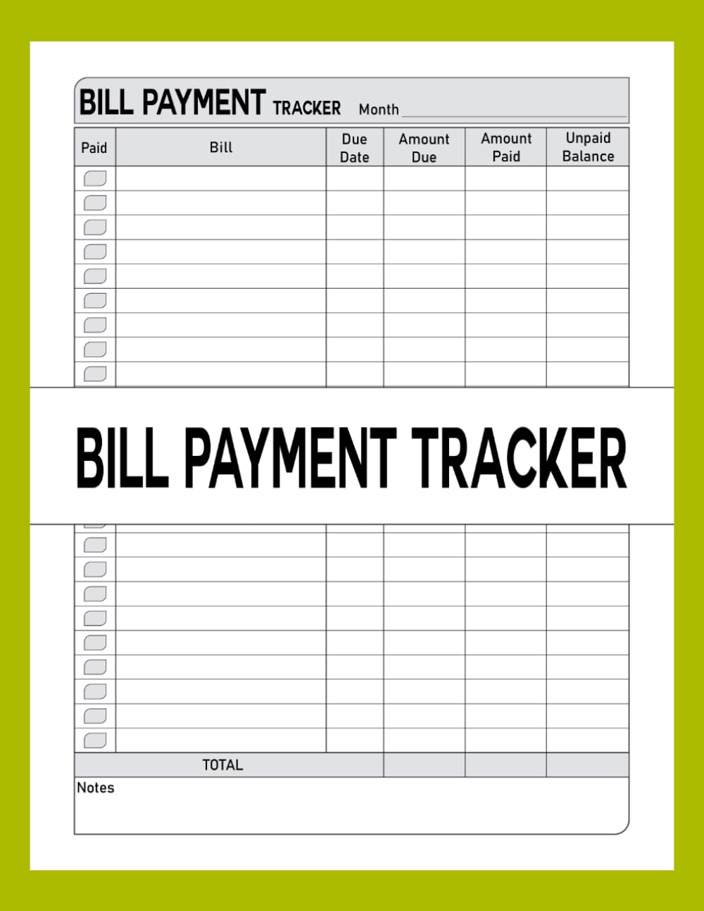 Bill Payment Tracker: Monthly Bill Organizer , Bill and Payment tracker , Expense and Bill Tracker 8.5 x 11 Inches