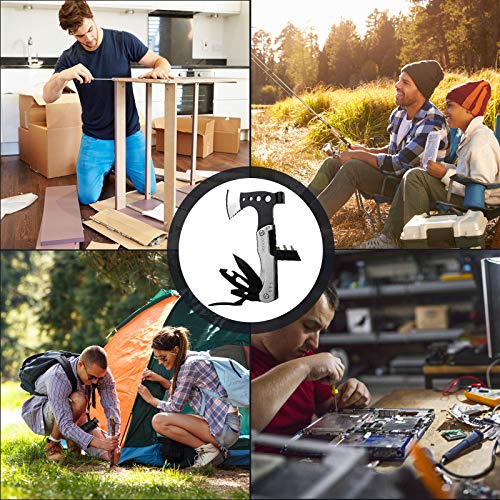 Multitool Camping Accessories Survival Gear, 14 in 1 Camping Kit with Axe Hammer Saw Screwdrivers Pliers Bottle Opener and more, Unique Birthday Gifts for Men,Best Dad Presents - Thumbnail 5