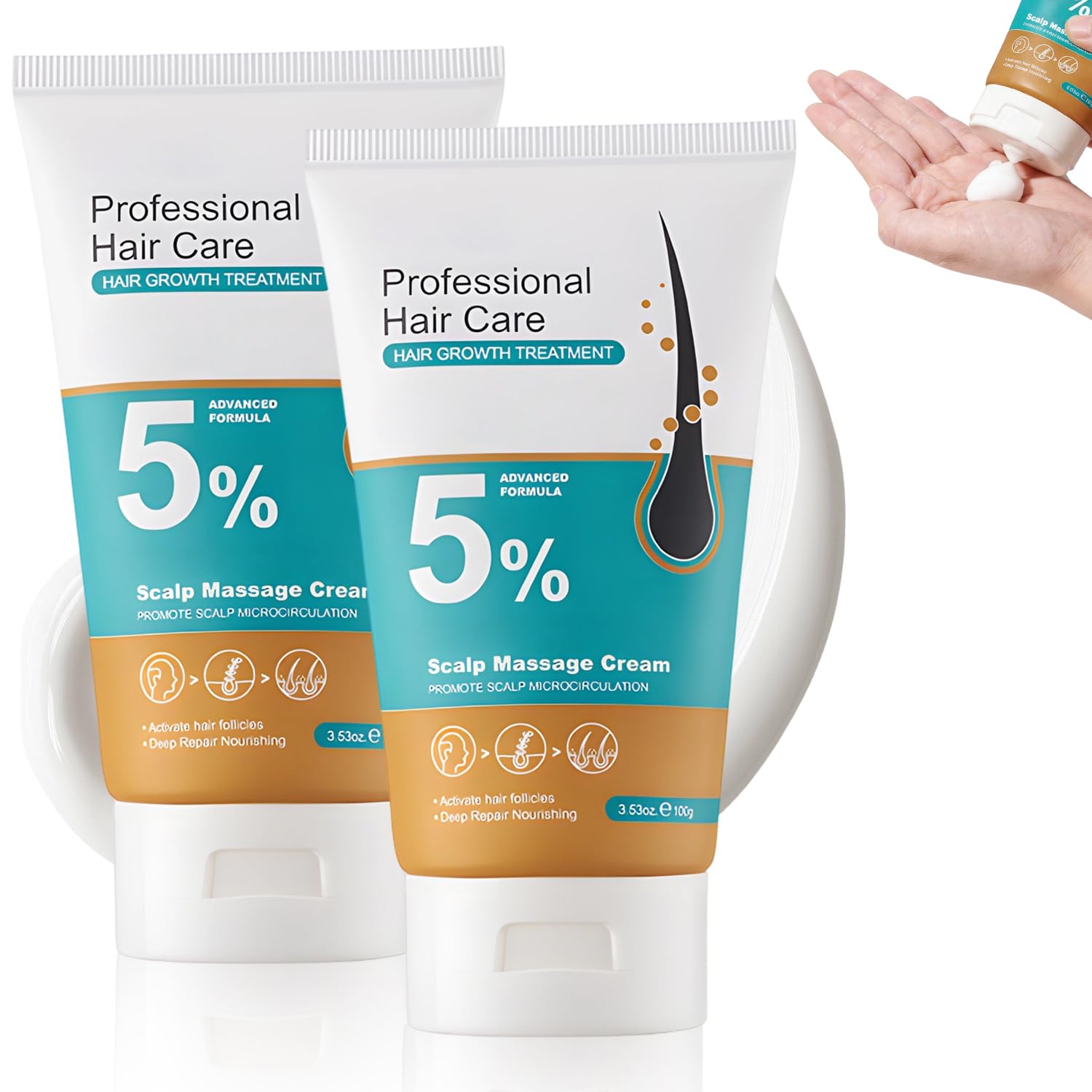 5 Minoxidil Hair Growth Scalp Massage Cream Anti Hair Loss Treatment for Men Women Fast Regrowth Strengthens Hair
