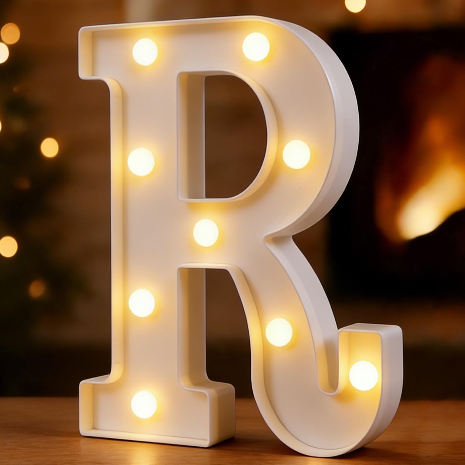 DyingSwan Led Marquee Letters, 26 Alphabet Light Up Letters, Small Led Letter Lights, Battery Powered Lighted Letter for Party, Table, Birthday Decor (R)