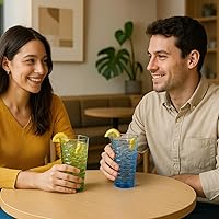 Vista 6 de 20-ounce Plastic Tumblers, Acrylic Drinking Glasses High-Balls, set of 6 Multicolor Reusable Plastic Cups, Stackable, BPA-Free, Shatter-Proof