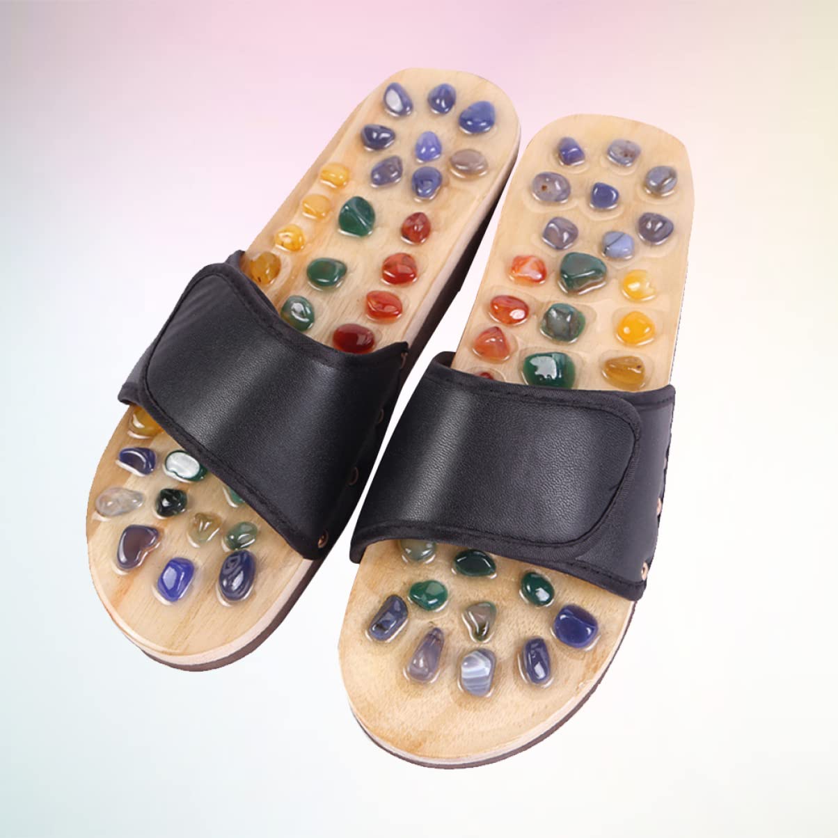Massageschuhe Akupressurpoints Fußsohlenmassage für Gesundheit Massagepantoffeln aus Pu und Gummi Entspannungssandalen für Durchblutung Achat-massagepantoffeln für Plantarfasziitis