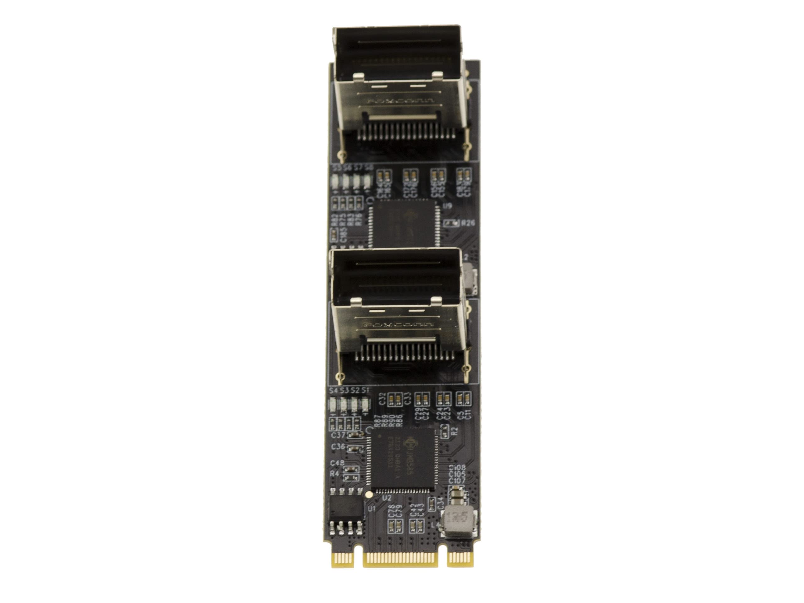 KALEA-INFORMATIQUE M.2 Karte 8 Ports SATA 3.0 6Gbps PCIe 3.0 M-Key B+M JMB585 JMB575 MiniSAS SFF-8087