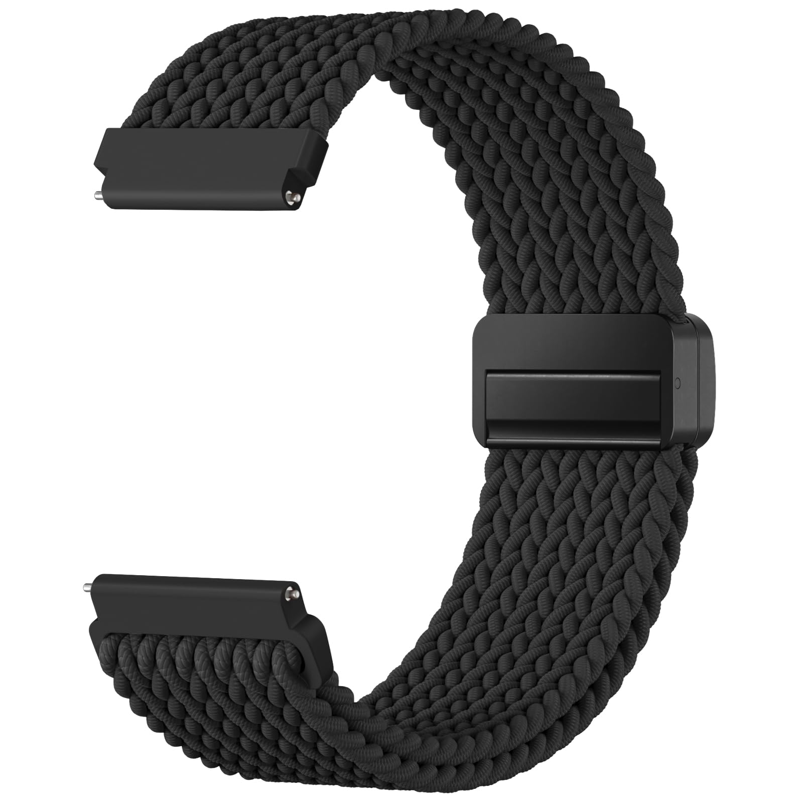 Mastten 22mm Nylon Sport Elastisch Geflochten Magnet Watch Armbänder Kompatibel mit Garmin Venu 3 2/Vivoactive 4 Armband - Amazfit Balance Armband, 22mm Uhrenarmband für Damen Herren, Schwarz