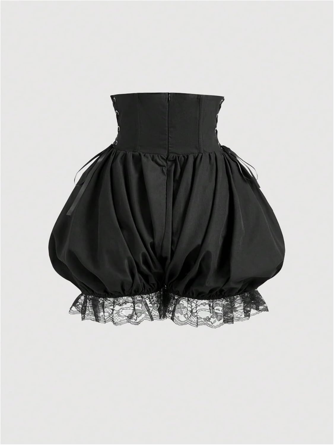 SHENHE Women's Y2k Goth Punk Lace Up Bloomers Lace Trim High Waist Lolita Pumpkin Shorts