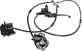 Front Hydraulic Twin Disc Brake Calipers Assembly with Brake Pads for 150cc 200cc 250cc Chinese UTV ATV 4 Wheeler Quad Go Kart Golf Cart Buggy