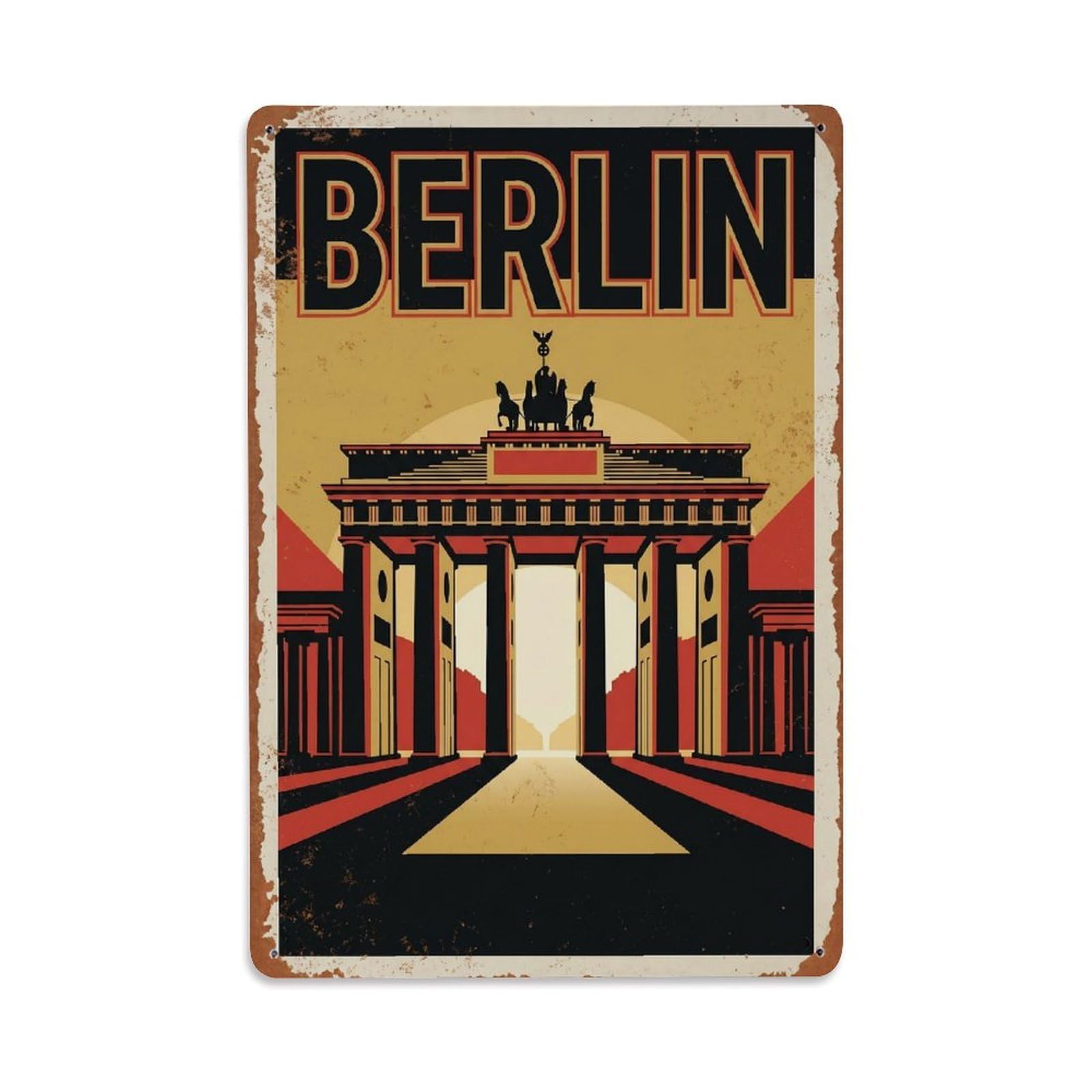 Gead 8X12inch Style Vintage Travel Berlin Germany Unity Metal Tin Sign