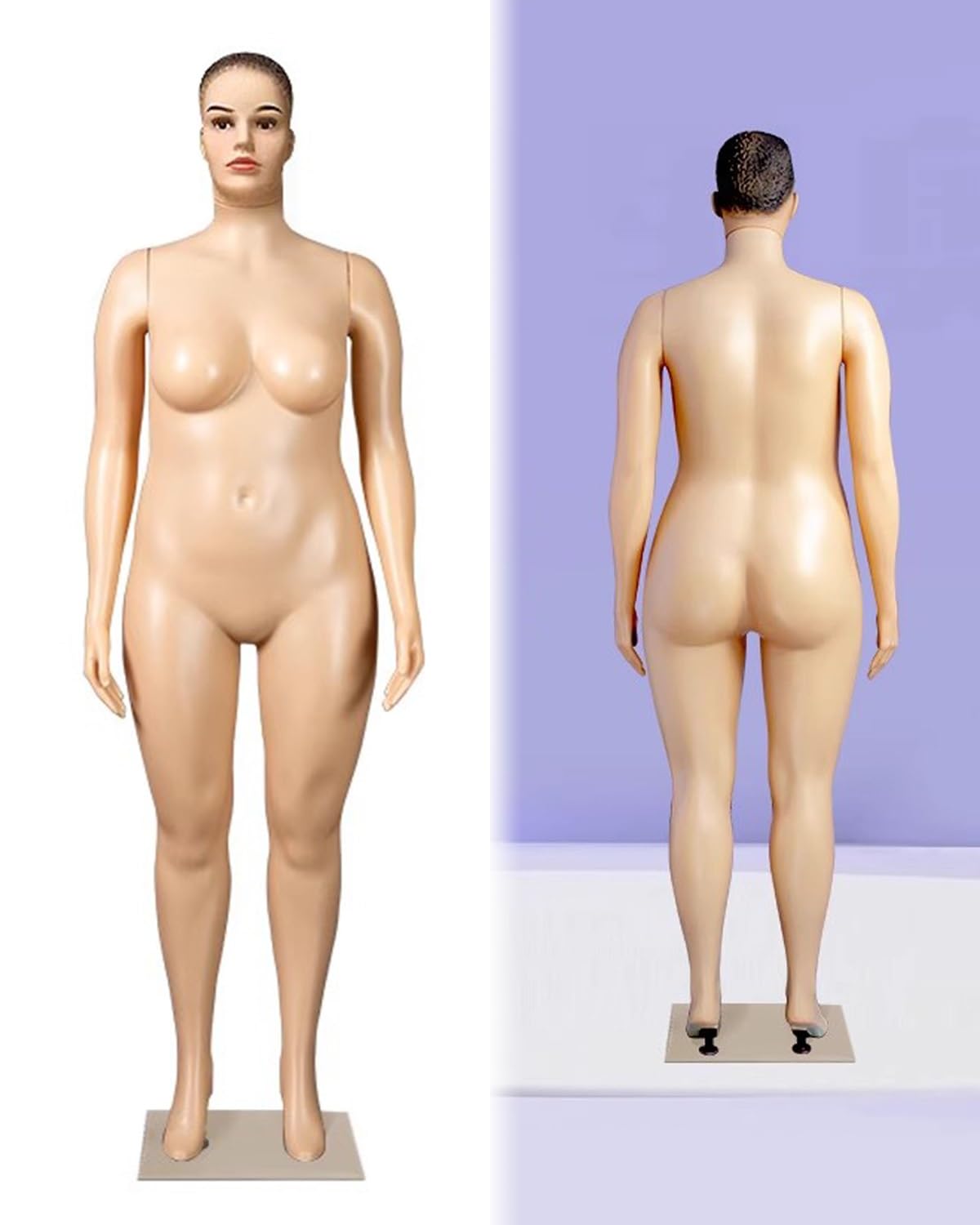 XCSCUK Female Mannequin Torso with Base - Removable Dress Form for Clothing Display, Adjustable Plastic Dummy for Tailoring, Fashion Shows, and Retail Showcase (With)