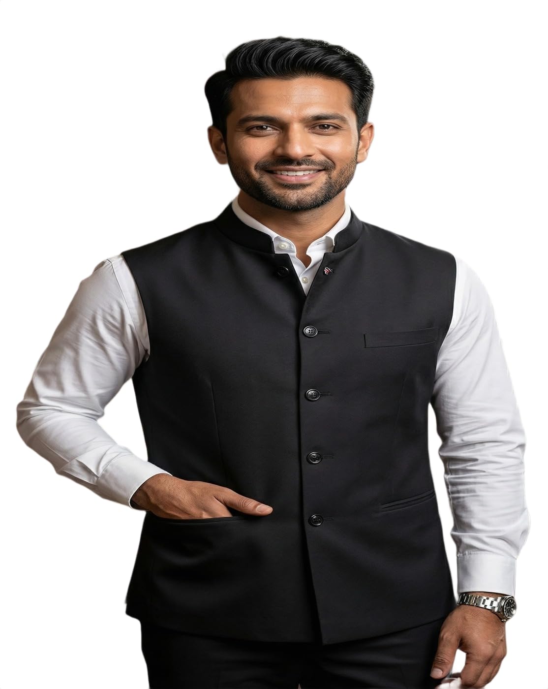 moonxs Men’s Black Nehru Jacket Waistcoat, Plus Size Nehru Jacket,Modi Koti-picture-38