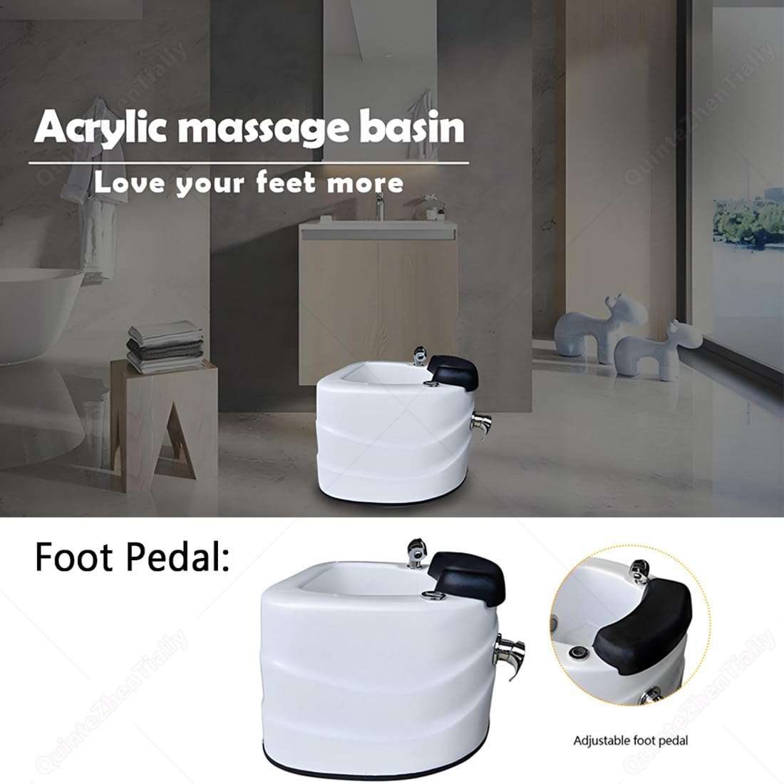 Vasca Bagno Portatile Pedicure Spa,Vasca Idromassaggio Pavimento,Poltrona Pedicure Acrilico,per Saloni Bellezza,per Segni Invecchiamento Migliora qualità Sonno