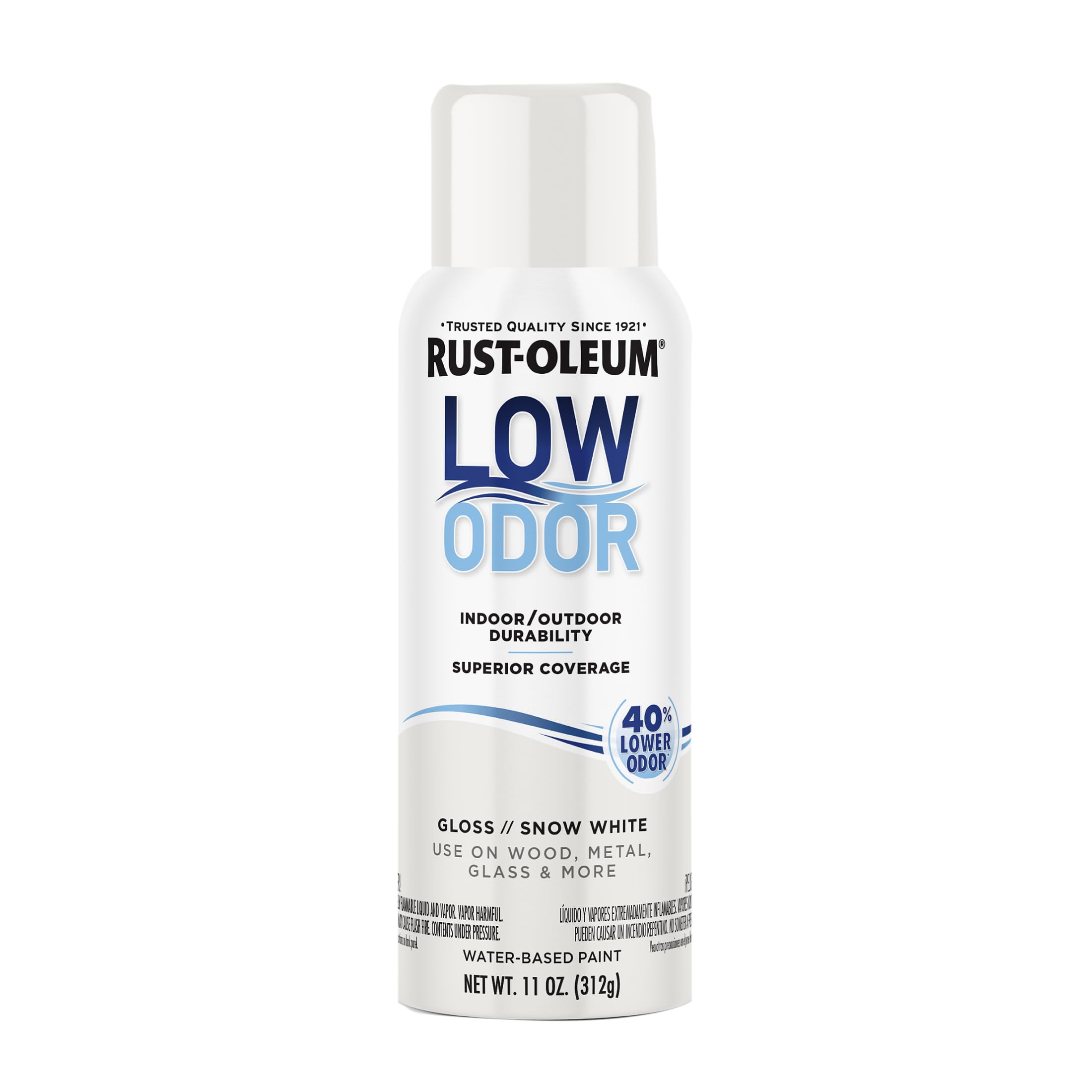 Rust-Oleum Low Odor Premium Spray Paint, Gloss Snow White