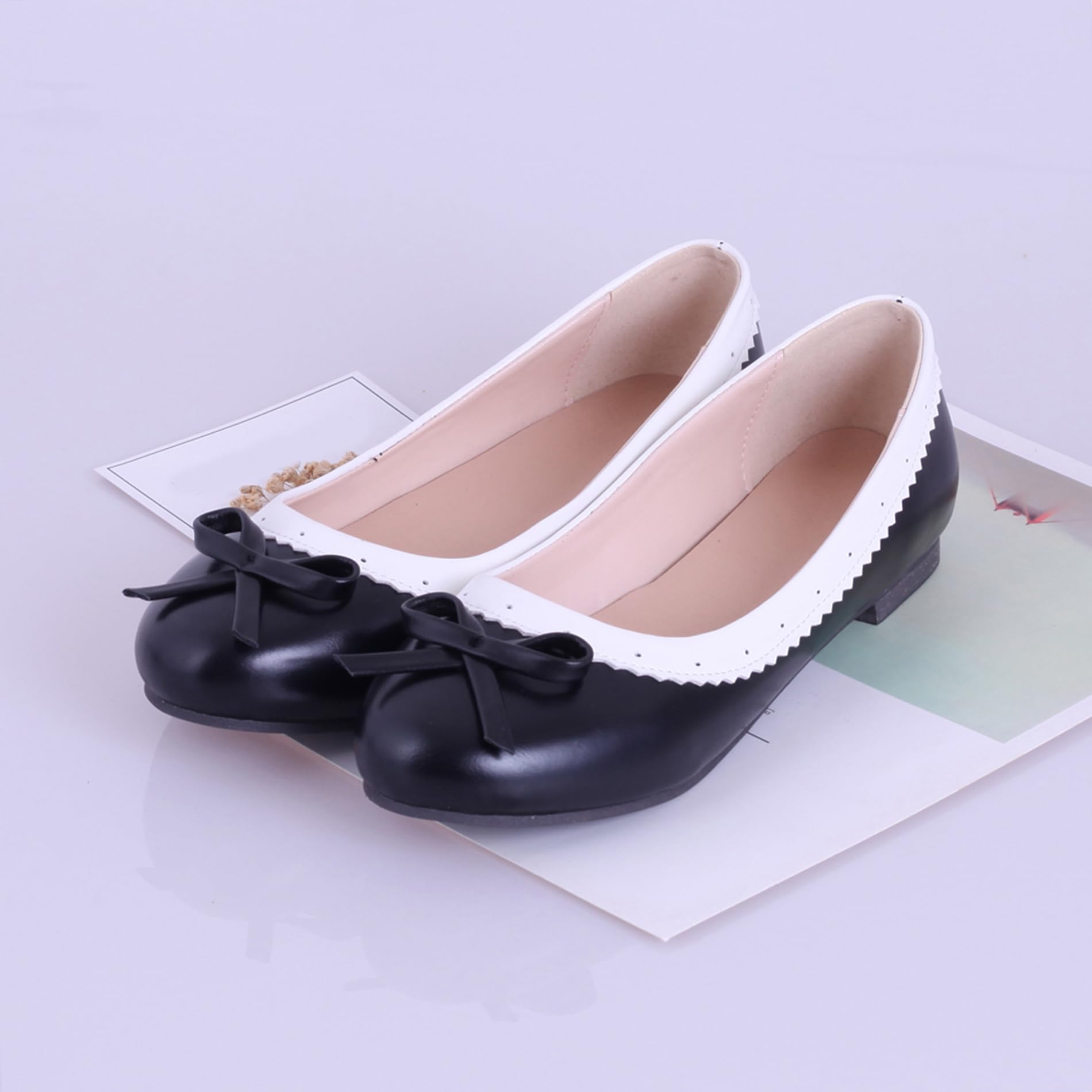 Lizoleor Ballerine Scarpe Piatte Punta Rotonda Senza Chiusura Comodo alla Bambola