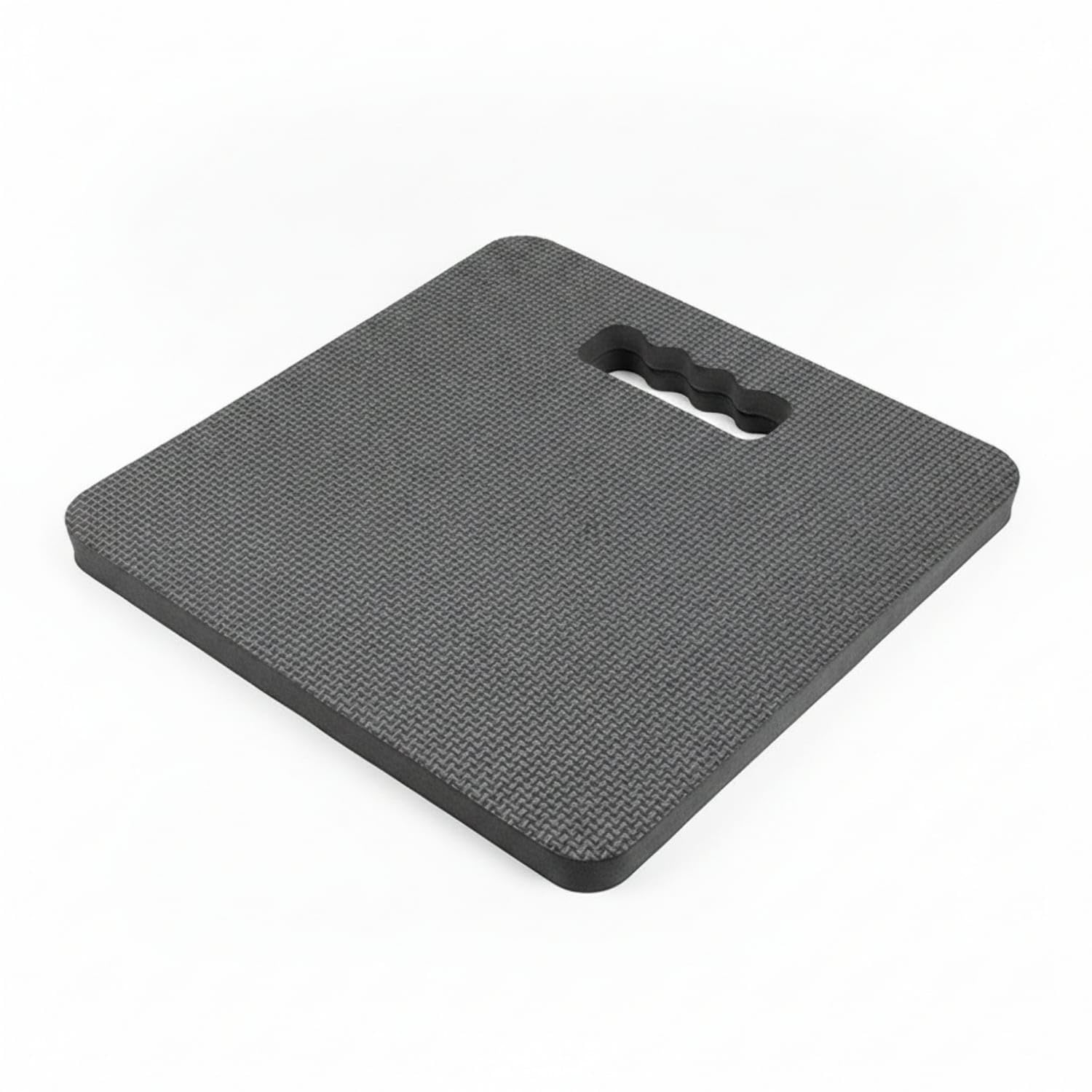 anti-slip exercise pad with handhold textured kneeling pad with handle compact mat lightweight for fitness enthusiasts, yogis, floor workouts, home gym, black