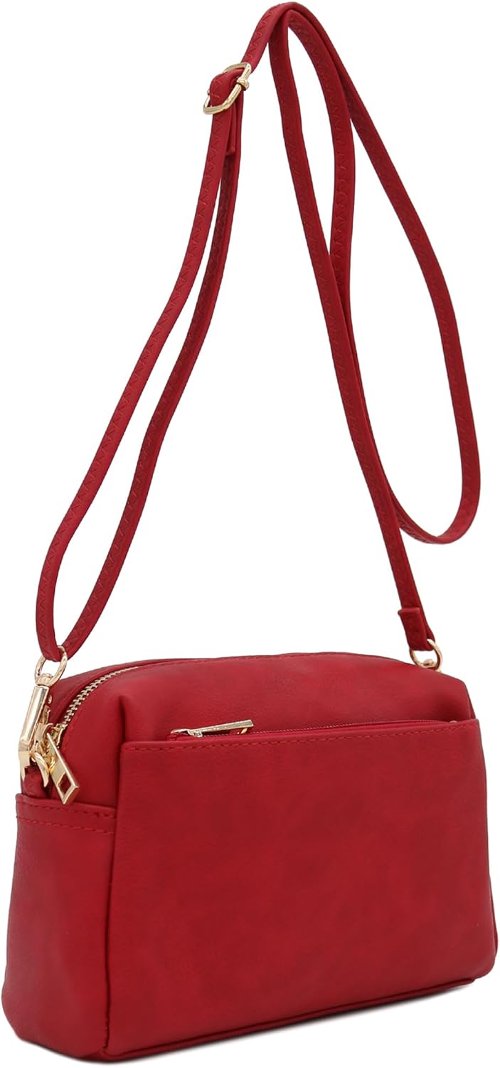 FashionPuzzle Triple Zip Small Crossbody Bag - Image 4