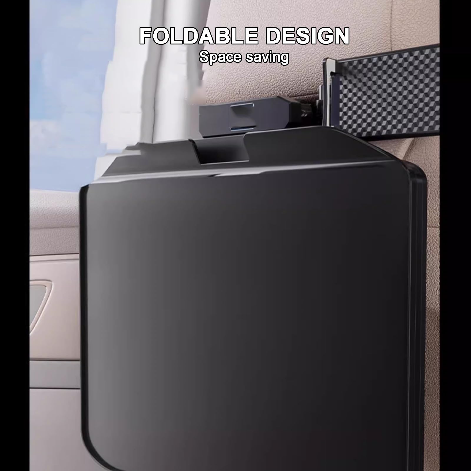 Tavolino per Auto con Vassoio Espandibile e Scomparto per Tazza di Bevande, Vassoio Portatile Pieghevole per Sedile Posteriore Dell'auto, 58 * 25 cm, Adatto alla Maggior Parte dei Veicoli