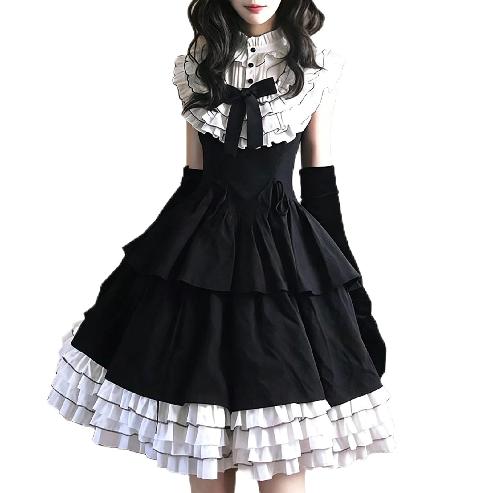 Amazon.co.jp: [MODKOKU] ゴスロリ ワンピース OP レディース 服 袖