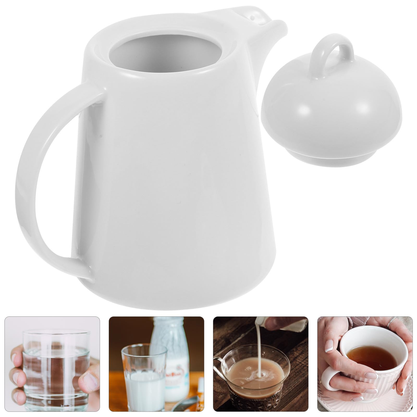 GALPADA Brocca in Ceramica da 850ml per Acqua Fredda Manico e Coperchio, Brocca per Succo Resistente per Picnic, Feste e Uso Domestico, Apertura Ampia per Facile Pulizia
