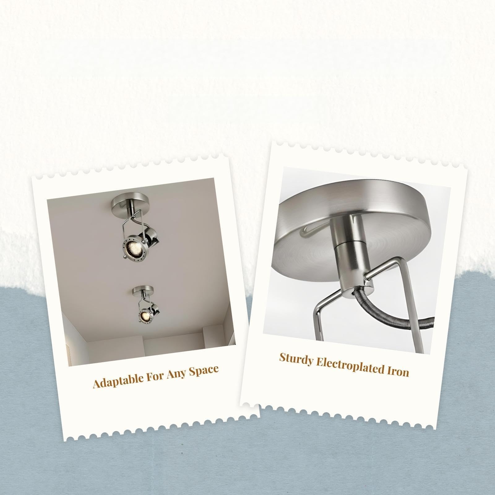 Utilitarian Flush Mount Ceiling Light, Adjustable Direction, Hallway, Living Room Warm Light 2 Heads Long Plate-image-13