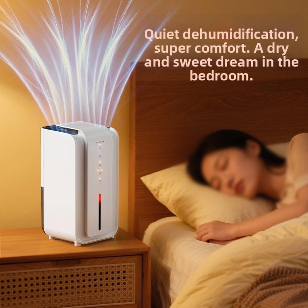 Deumidificatore elettrico 1500ml Timer silenzioso per casa (Regno Unito) | Rimuove l'umidità in eccesso, serbatoio grande da 1500 ml, funzionamento silenzioso sotto i 30 db, ideale per camere da letto