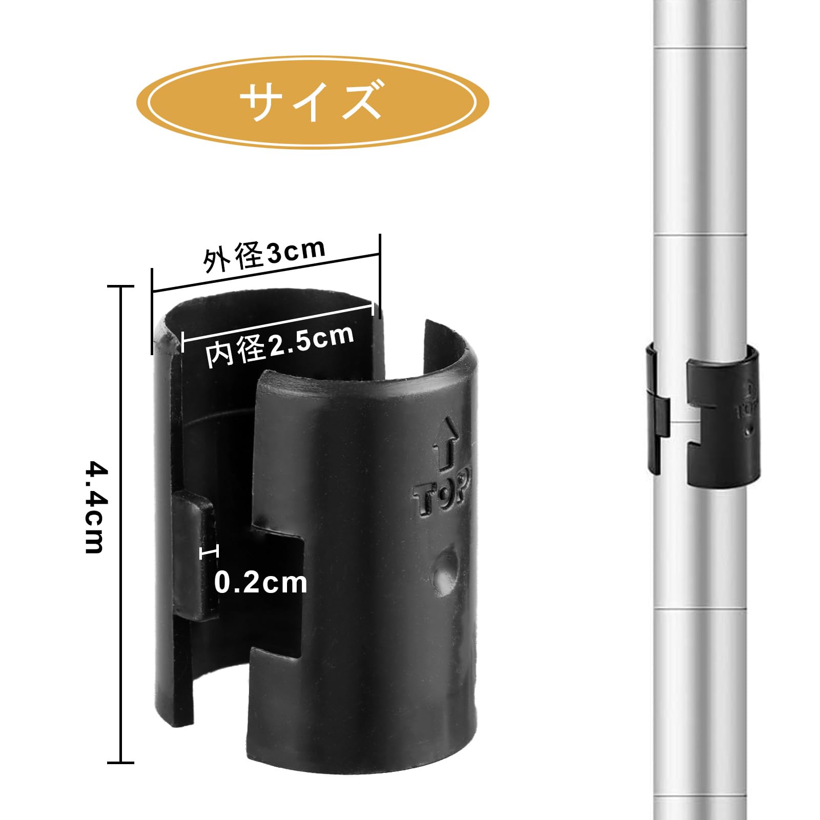 Amazon｜やぬき 48組96個セット メタルラック パーツ ポール径25mm 棚