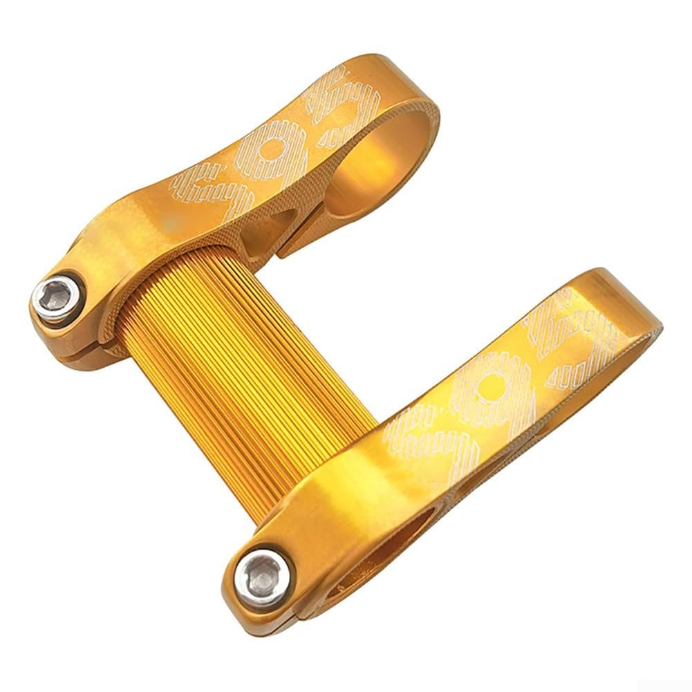 Adjustable Folding For Bike Stem for Brompton 412 P8, 25.4mm Double Riser Handlebar Stem, For CNC Aluminum Alloy For Ultra-Light 95g, Black(gold)
