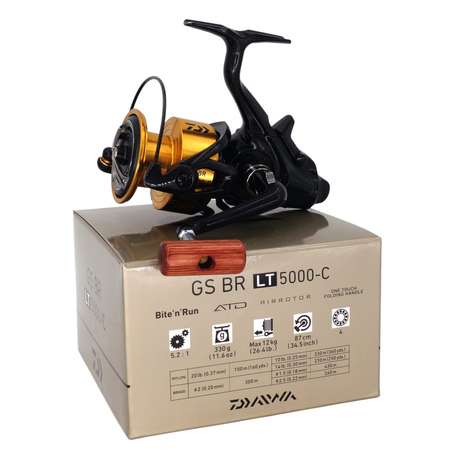 Daiwa 20 GS BR LT, Ambidextre, Moulinet de Pêche Débrayable, Frein Arrière