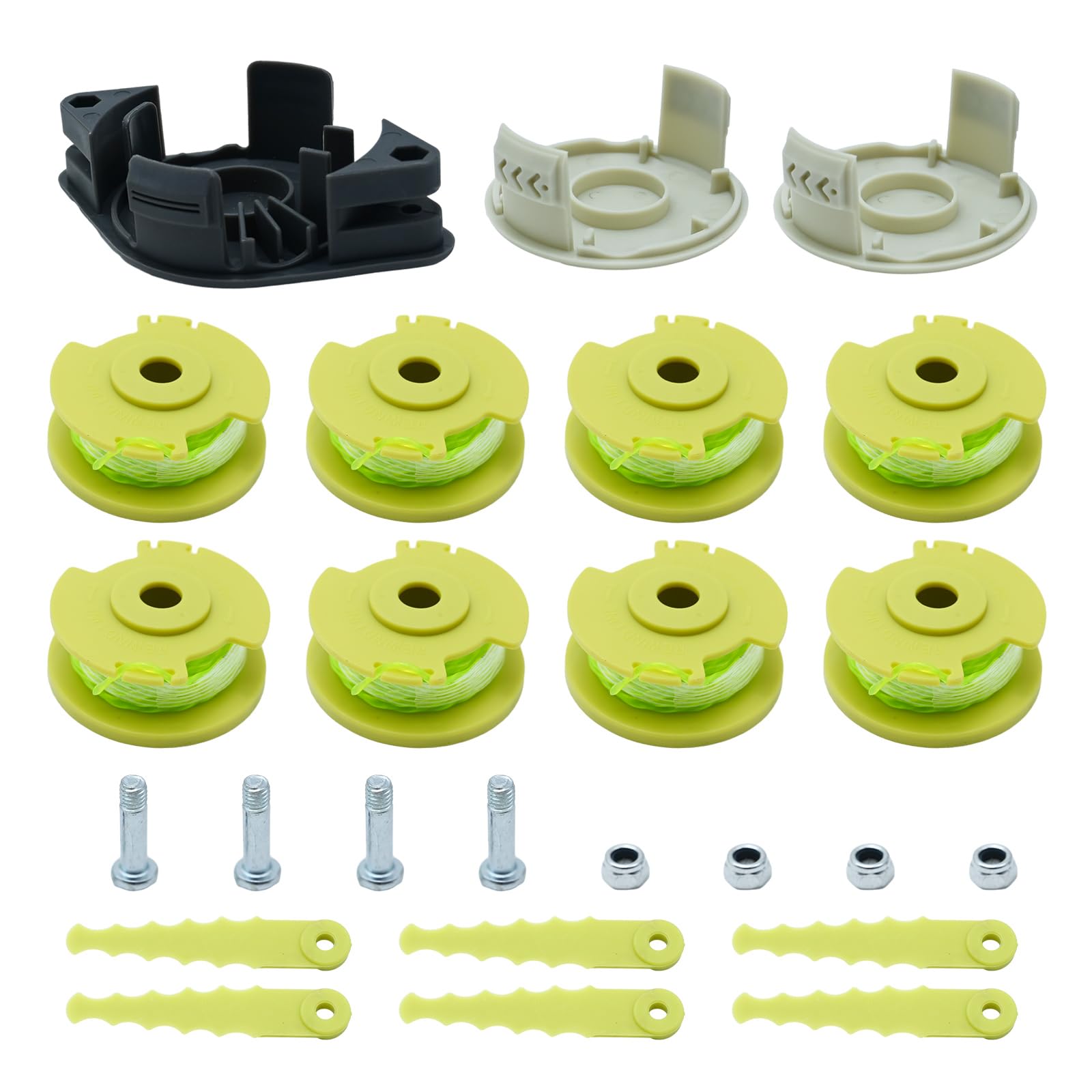Zreneyfex 23 Pcs ACFHRL2 Polycarbonate Blades AC80RL3 AC14RL3A Trimmer Spool Trimmer Head Replacement for Ryobi 18V 24V 40V String Trimmer