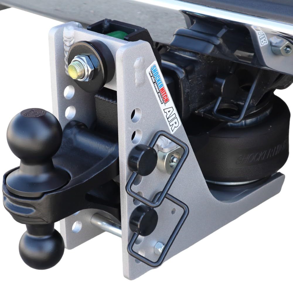 Shocker Streamline Aluminum Air Hitch & Combo Ball, Fits 2" Hitch, Black Combo 2" & 2-5/16" Balls