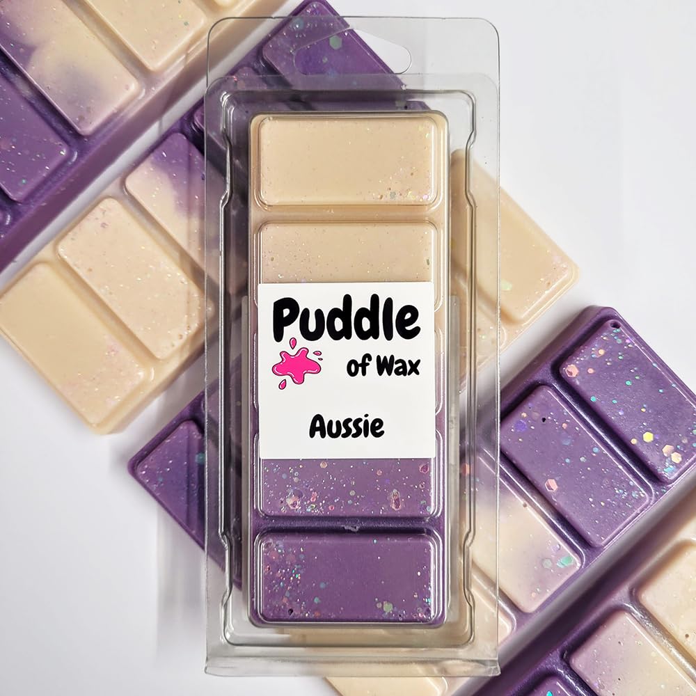 Puddle Of Wax Lilac & Cream - Aussie Soy Wax Melt Snap Bar - 50G - Clean Scent - Vegan Friendly - Made In The Uk
