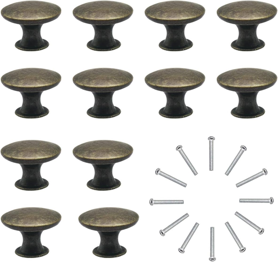 Kitchen Cabinet Cupboard Drawer Door Knobs Set of 12 Vintage Shabby Chic Round Knobs and Handles for Chest of Drawers Kitchen Cabinet Cupboards Bronze Styleφ30mm