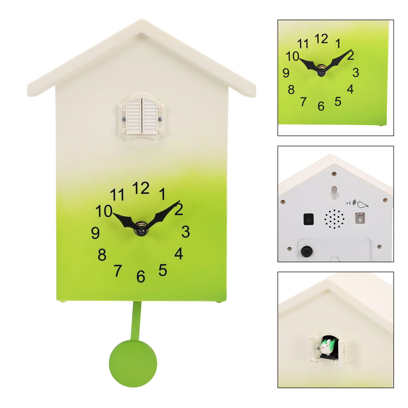 Reloj de Pared de Cuco con Péndulo a Pilas y Repique Cada Hora