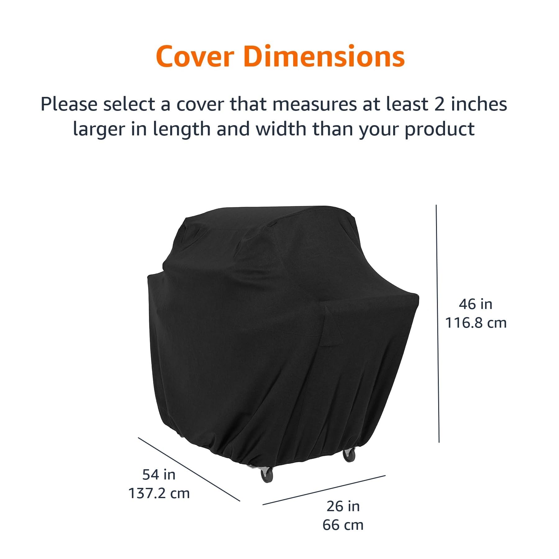 Amazon Basics Gas Grill Barbecue Cover, 54 Inch / Small-Medium, Black