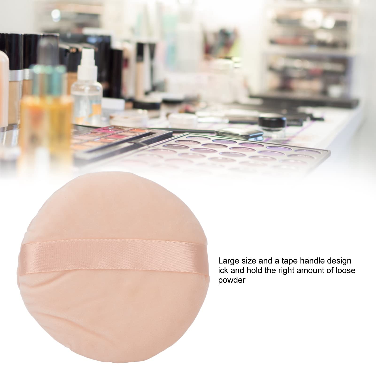 Ultra Large Powder Puff, Wet Dry Use Washable Soft Apply Evenly Makeup Powder Puffs for Daily Makeup(Skin color)