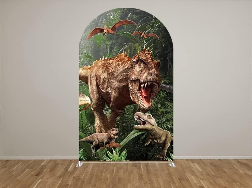 KONPON Dinosaur Arch Backdrop 3x6.5ft Dinosaur Park Theme