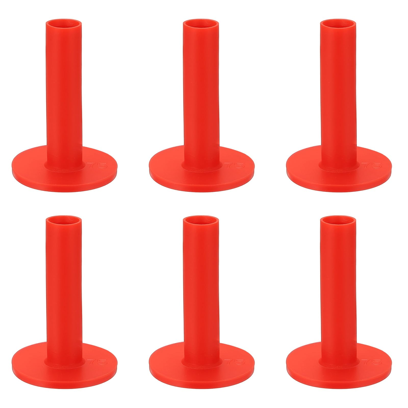 YELARXI Rubber Golf Practice Tee, Driving Tee 3 Inch & 6 Pack & Rubber & Red-Fitting for (Indoor/Outdoor/Golf Hitting Mats/Courses/Backyards/Lawns) — image 1